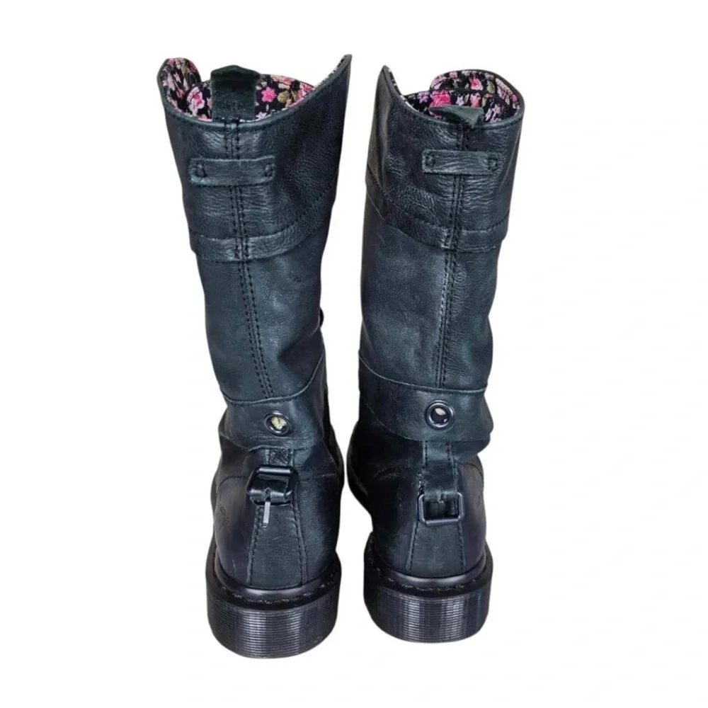 RARE Dr. Martens Leather Triumph 1914 Boots Foldover Floral Print Lining US 9 - Picture 4 of 6